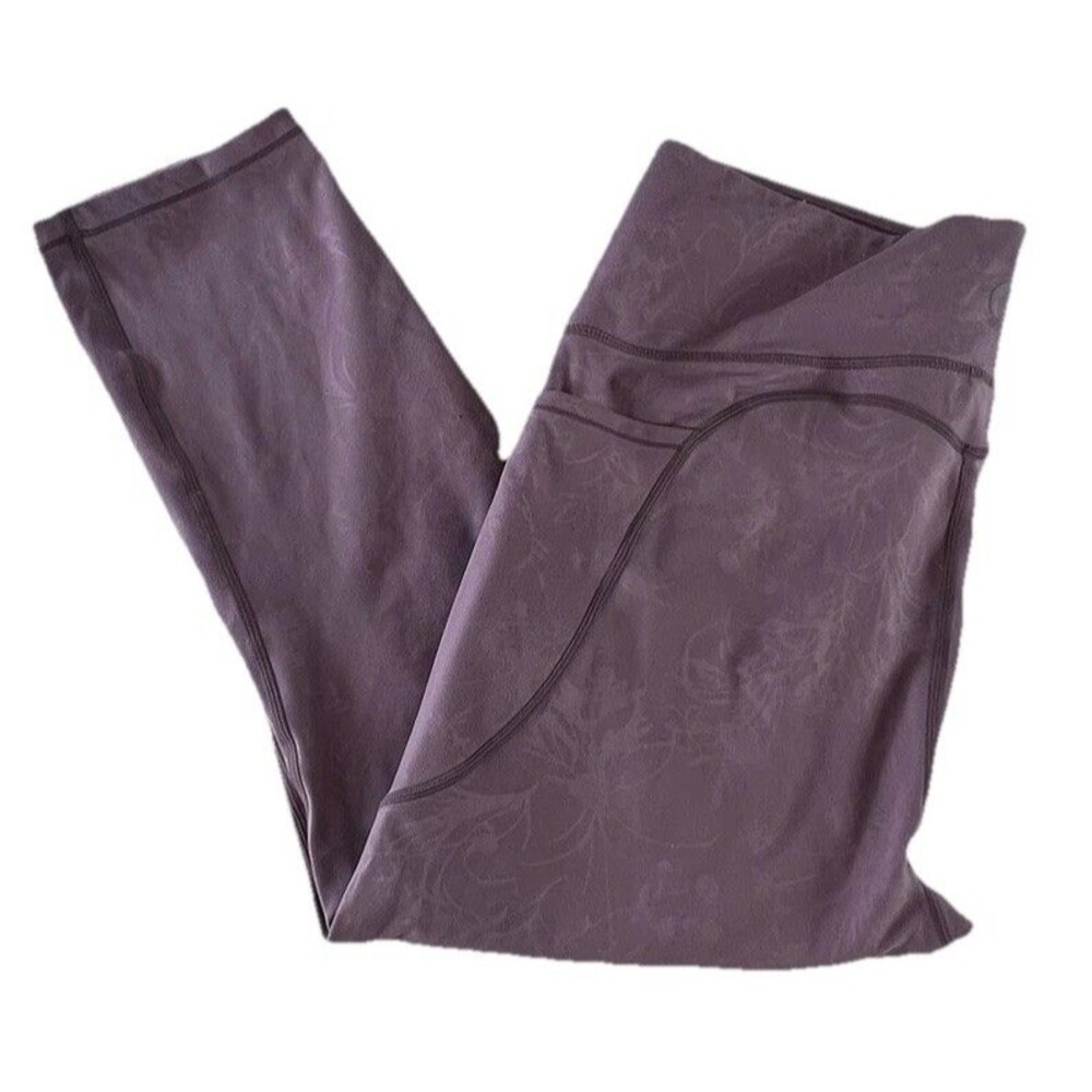 Zyia Active Womens Size 8-10 Dusty Rose Floral Print Activewear Capri Leggings